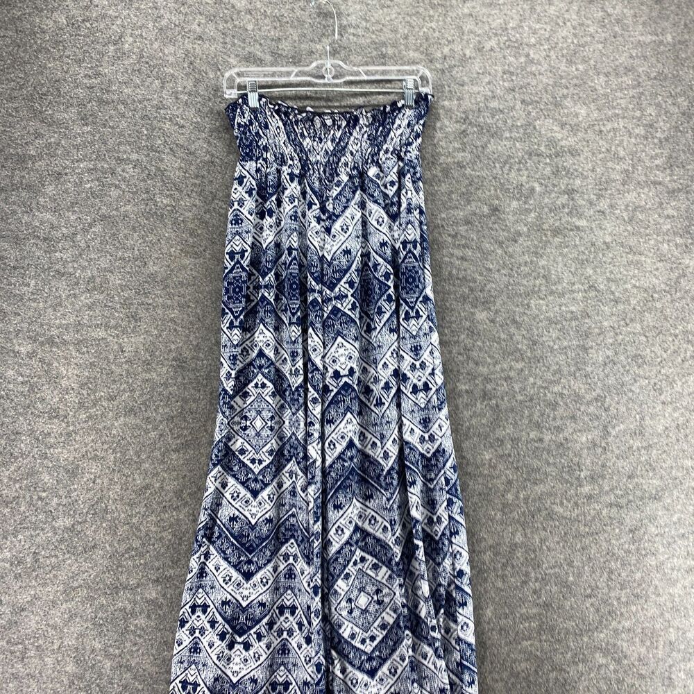C'est La Vie Pants Women XL Blue Geometric High Rise Flat Front Chino Pull On - Picture 3 of 11